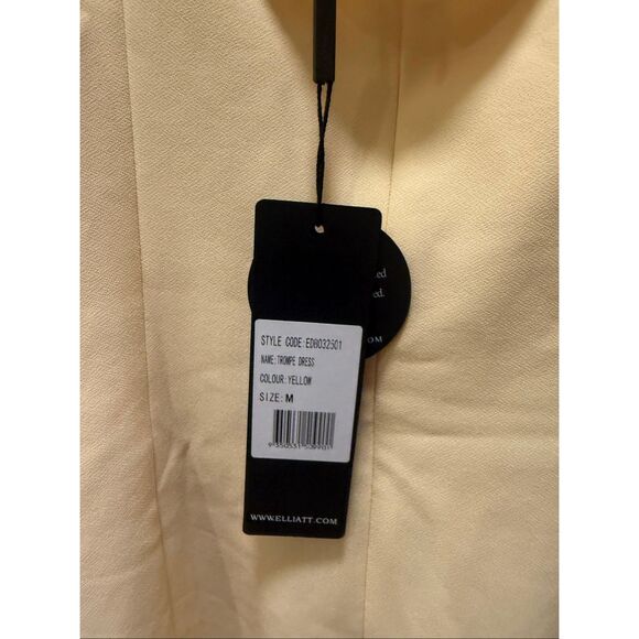 Elliatt Trompe 3D floral embellished mini dress in Yellow Party size M NWT - Picture 9 of 9